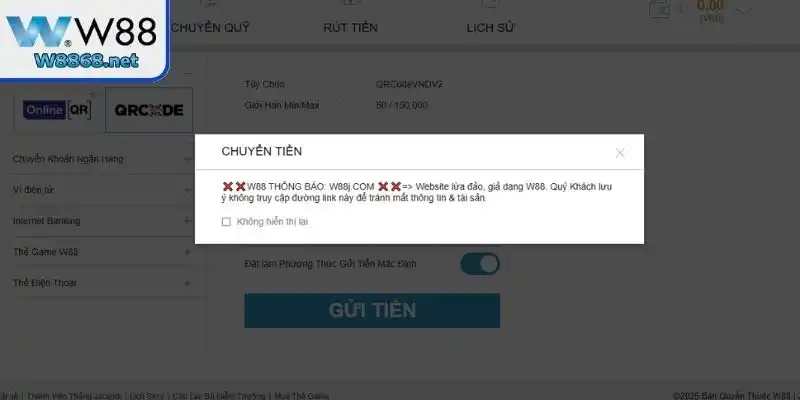 Lưu ý khi tiến hành rút tiền W88