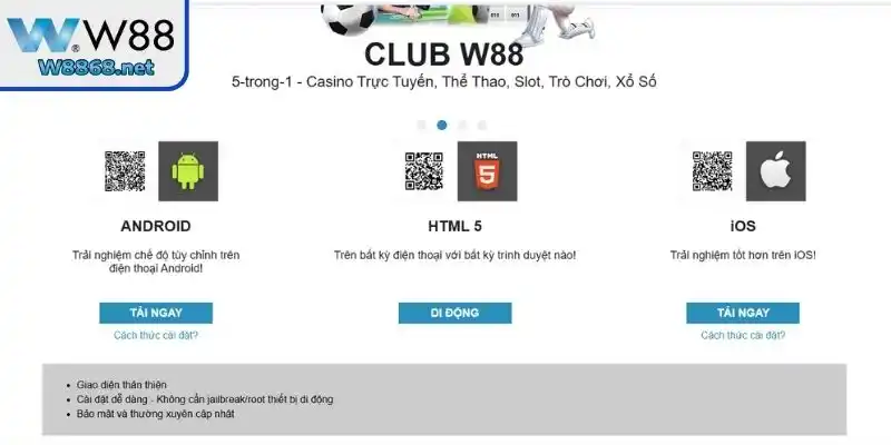 Cách tải app W88 thiết bị iOS