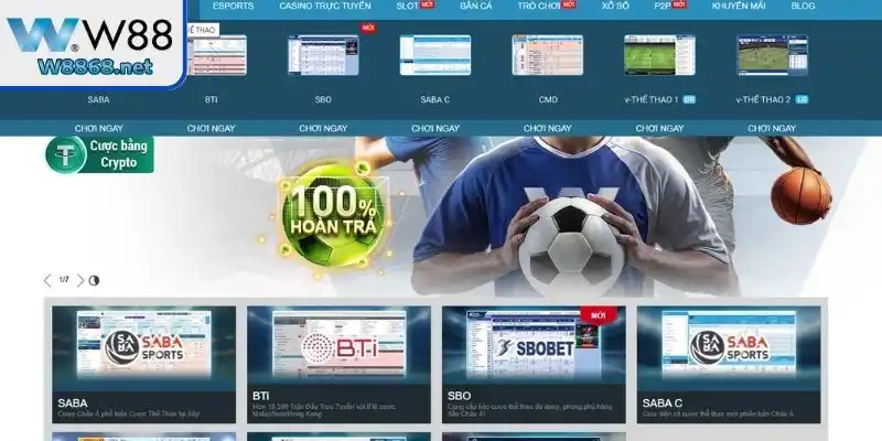Khám phá sảnh Thể Thao W88